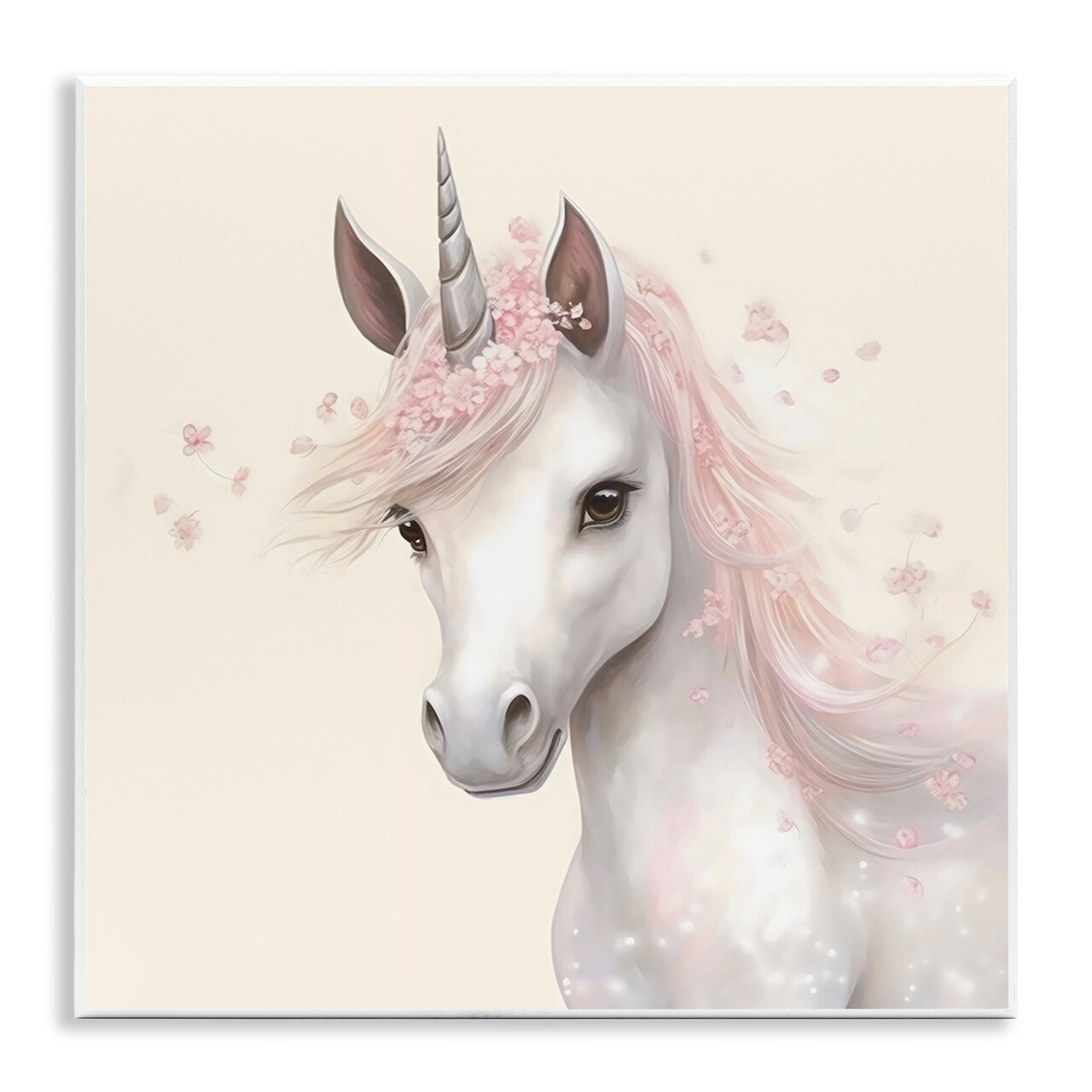 Stupell Industries Fairy Unicorn Soft Petals Wall Plaque Art, design by Creative Studio